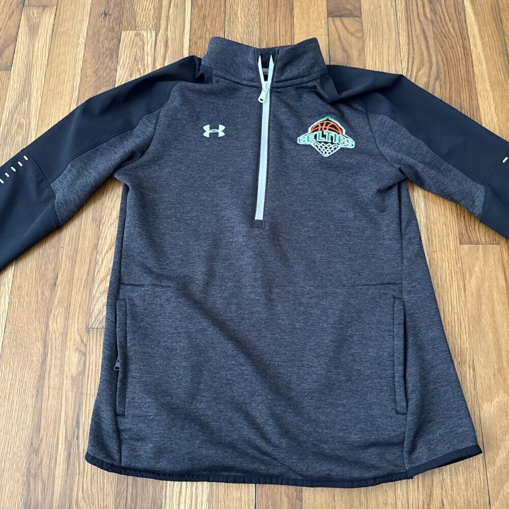 Boston Celtics Logo Women's Gray ColdGear Under Armour Pullover Size M - Picture 2 of 5